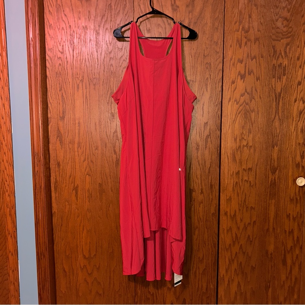 Vibrant Pink/Red High Low Dress